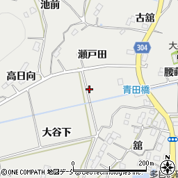 福島県本宮市青田（大谷下）周辺の地図