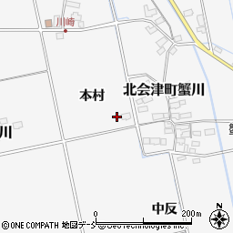 福島県会津若松市北会津町蟹川本村周辺の地図