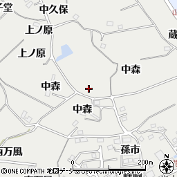 福島県本宮市青田（中久保）周辺の地図