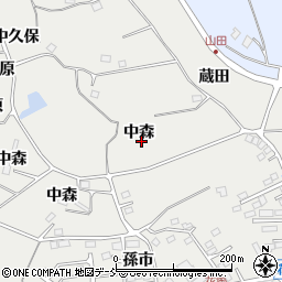 福島県本宮市青田中森周辺の地図