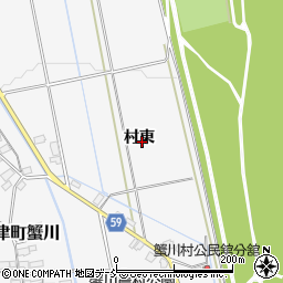 福島県会津若松市北会津町蟹川（村東）周辺の地図