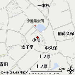 福島県本宮市青田小池周辺の地図
