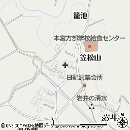 福島県本宮市青田（日記沢）周辺の地図