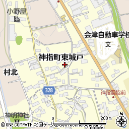 福島県会津若松市神指町東城戸周辺の地図