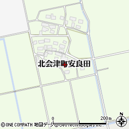 福島県会津若松市北会津町安良田周辺の地図