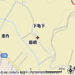 福島県浪江町（双葉郡）藤橋（下亀下）周辺の地図