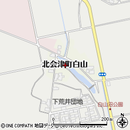 福島県会津若松市北会津町白山周辺の地図
