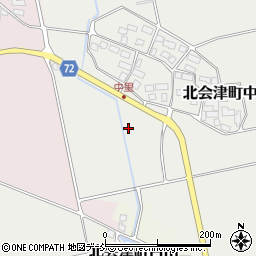福島県会津若松市北会津町中里谷地周辺の地図