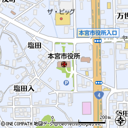福島県本宮市周辺の地図