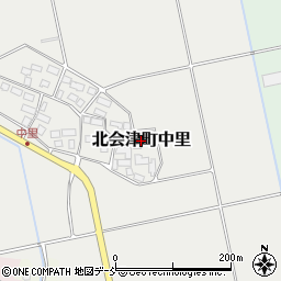 福島県会津若松市北会津町中里周辺の地図