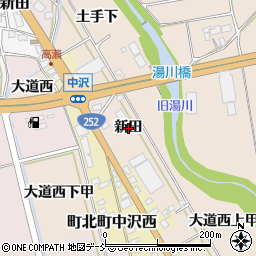 福島県会津若松市町北町大字中沢（新田）周辺の地図