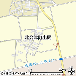福島県会津若松市北会津町出尻周辺の地図