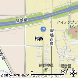 福島県会津若松市一箕町大字鶴賀村西周辺の地図