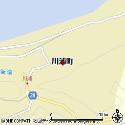 石川県珠洲市川浦町周辺の地図