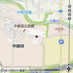 福島県会津若松市高野町中前田周辺の地図