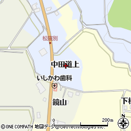 福島県会津若松市河東町金田中田道上周辺の地図