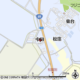 福島県会津若松市河東町金田中田周辺の地図
