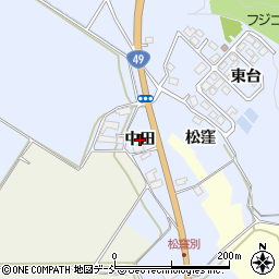 福島県会津若松市河東町金田（中田）周辺の地図