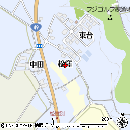 福島県会津若松市河東町金田松窪周辺の地図