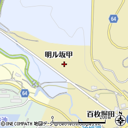 福島県会津若松市河東町八田明ル坂周辺の地図