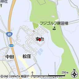 福島県会津若松市河東町金田（東台）周辺の地図