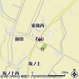 福島県会津若松市河東町八田石山周辺の地図
