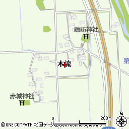 福島県会津若松市高野町大字木流木流周辺の地図