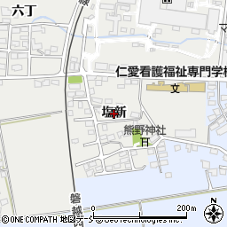 福島県会津若松市河東町広田（塩新）周辺の地図