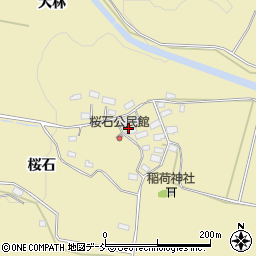福島県会津若松市河東町八田桜石周辺の地図
