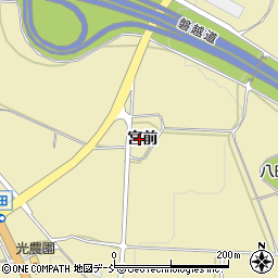 福島県会津若松市河東町八田宮前周辺の地図