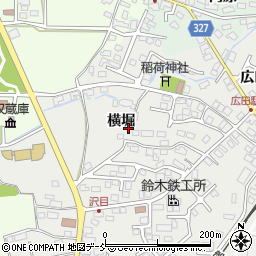福島県会津若松市河東町広田横堀周辺の地図
