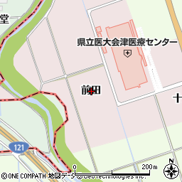 福島県会津若松市河東町谷沢前田周辺の地図