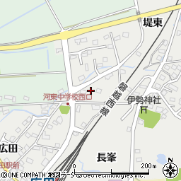 福島県会津若松市河東町広田堤周辺の地図
