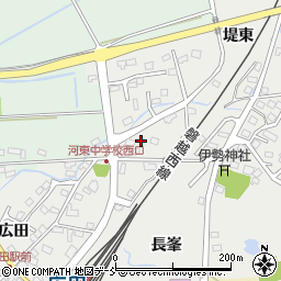 福島県会津若松市河東町広田（堤）周辺の地図