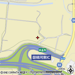 福島県会津若松市河東町八田（琵琶石）周辺の地図
