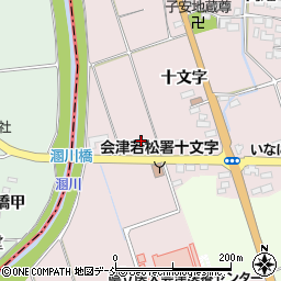 福島県会津若松市河東町谷沢十文字周辺の地図