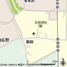 福島県会津若松市河東町東長原原田周辺の地図