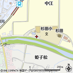 福島県二本松市中江周辺の地図