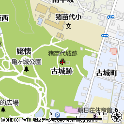 猪苗代城跡周辺の地図