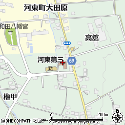 会津若松市役所教育委員会　学校教育課・河東地区学校給食センター周辺の地図