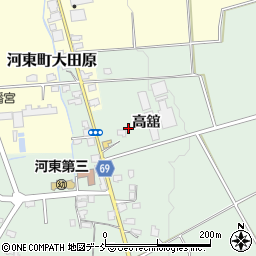 福島県会津若松市河東町熊野堂高舘周辺の地図