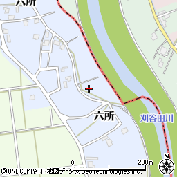 新潟県長岡市六所周辺の地図