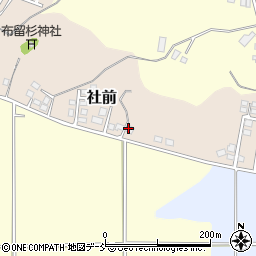 福島県二本松市社前周辺の地図