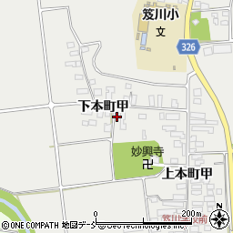 福島県湯川村（河沼郡）笈川（下本町）周辺の地図