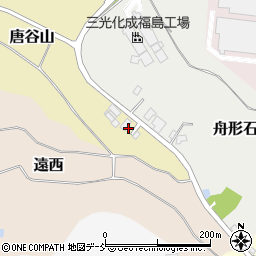 福島県二本松市唐谷山周辺の地図
