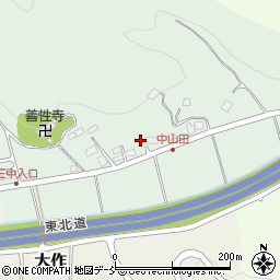 福島県二本松市中山田周辺の地図