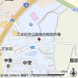 二本松市公設地方卸売市場周辺の地図