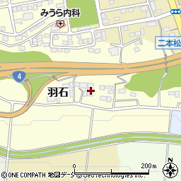 福島県二本松市羽石周辺の地図