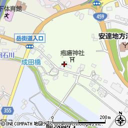 福島県二本松市成田日向周辺の地図