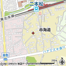 福島県二本松市市海道21周辺の地図